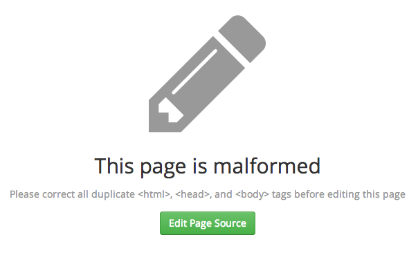 Malformed page error